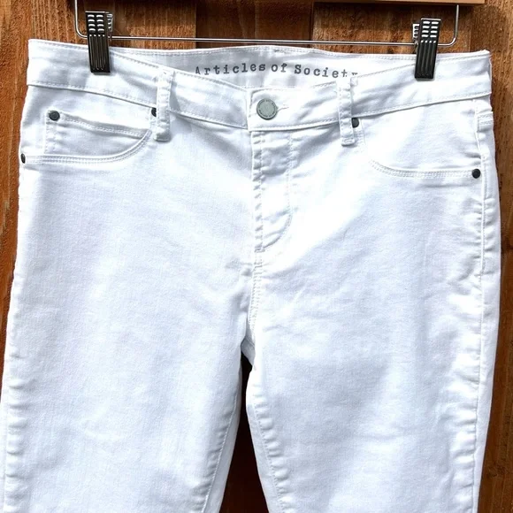 Articles Of Society Crisp White Skinny Ankle Jeans Designer Denim Size 29 - Picture 4 of 8